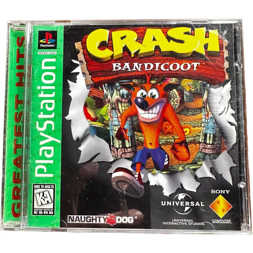 Crash Bandicoot (Sony PlayStation 1) PS1 Complete Tested Game w/ Manual & Case